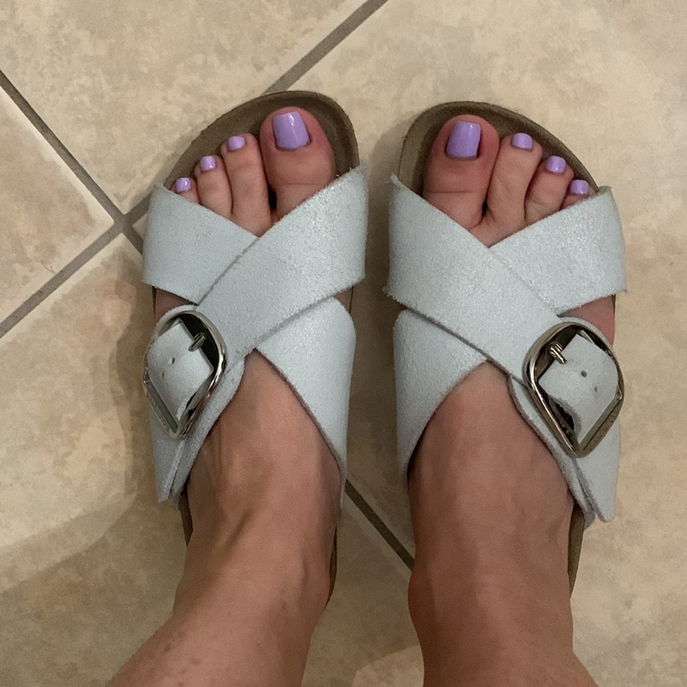 Birkenstock White leather sandals SZ:35